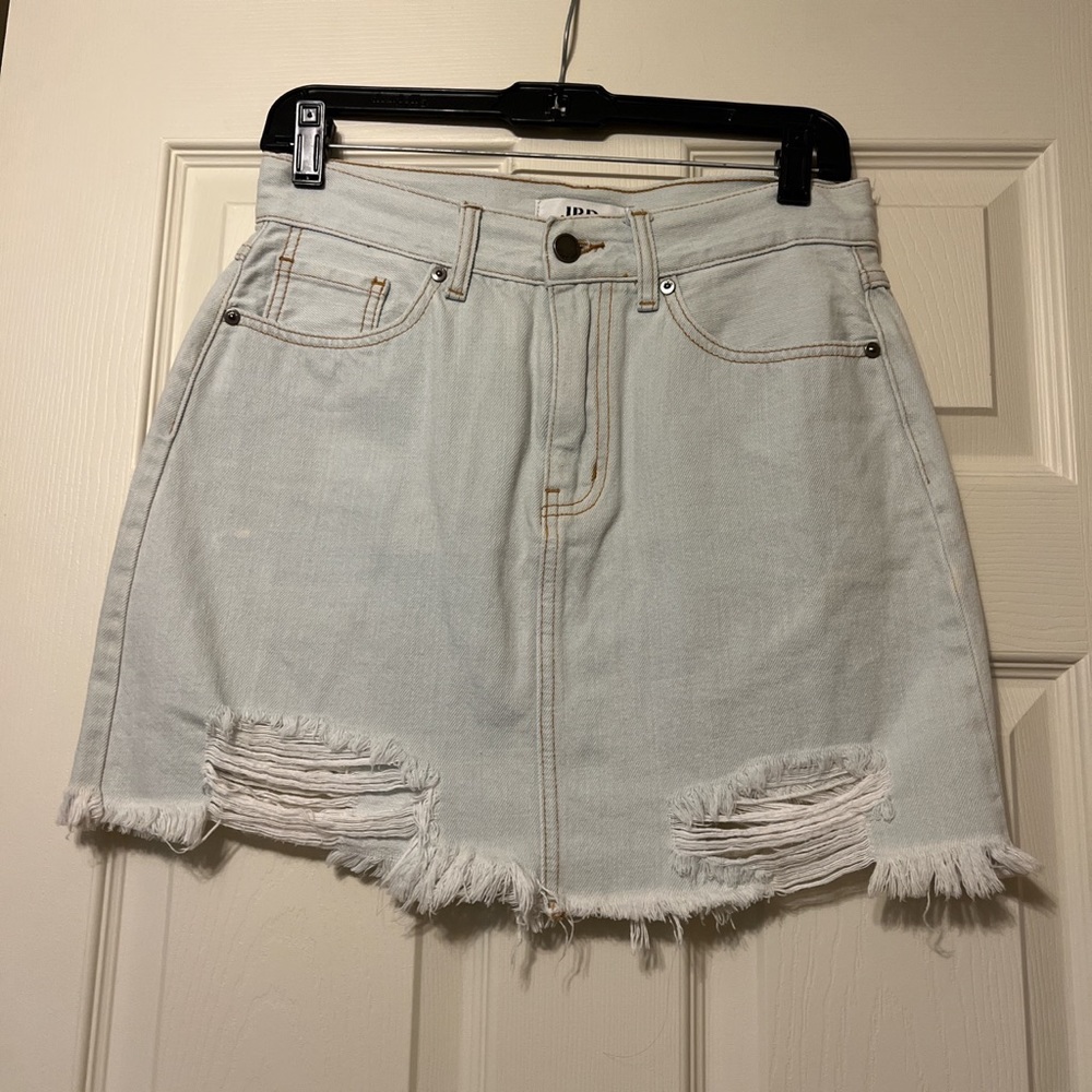 JBD light wash jean skirt